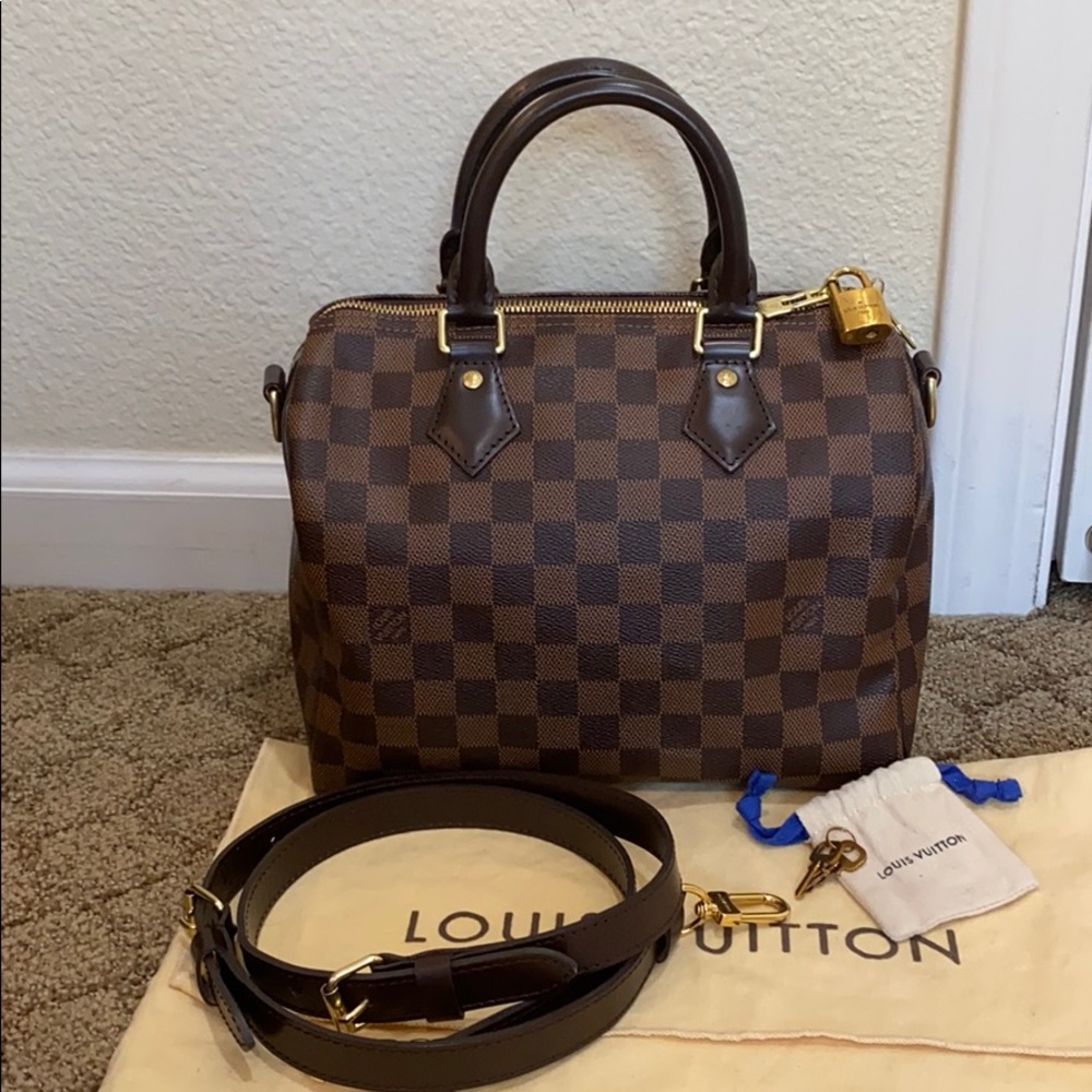 LV SPEEDY 25 w/ STRAP, LOCK, KEYS,& DUSTBAG,BOX